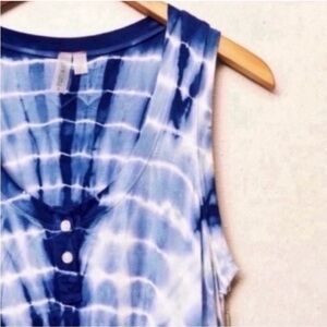 Blue & White Tie Dye Sleeveless Dress